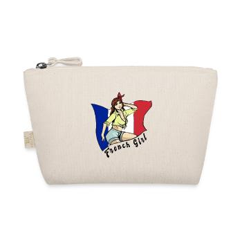 Frankreich Mädchen Flaggen Design - Bio-Täschchen - Natur - Vorne