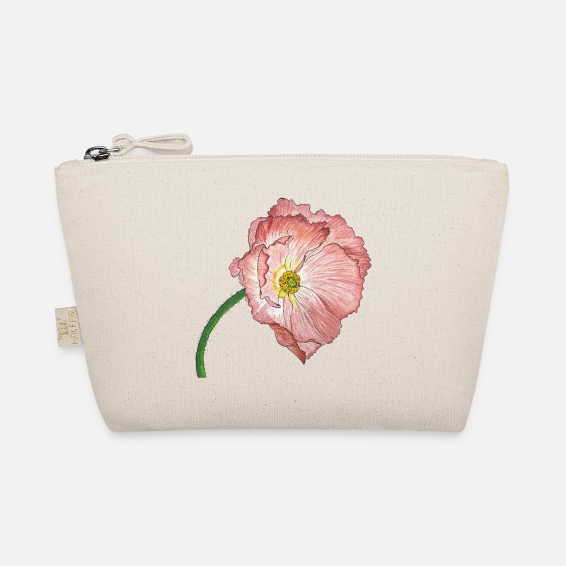 rosa Mohn Blume Bio-Täschchen