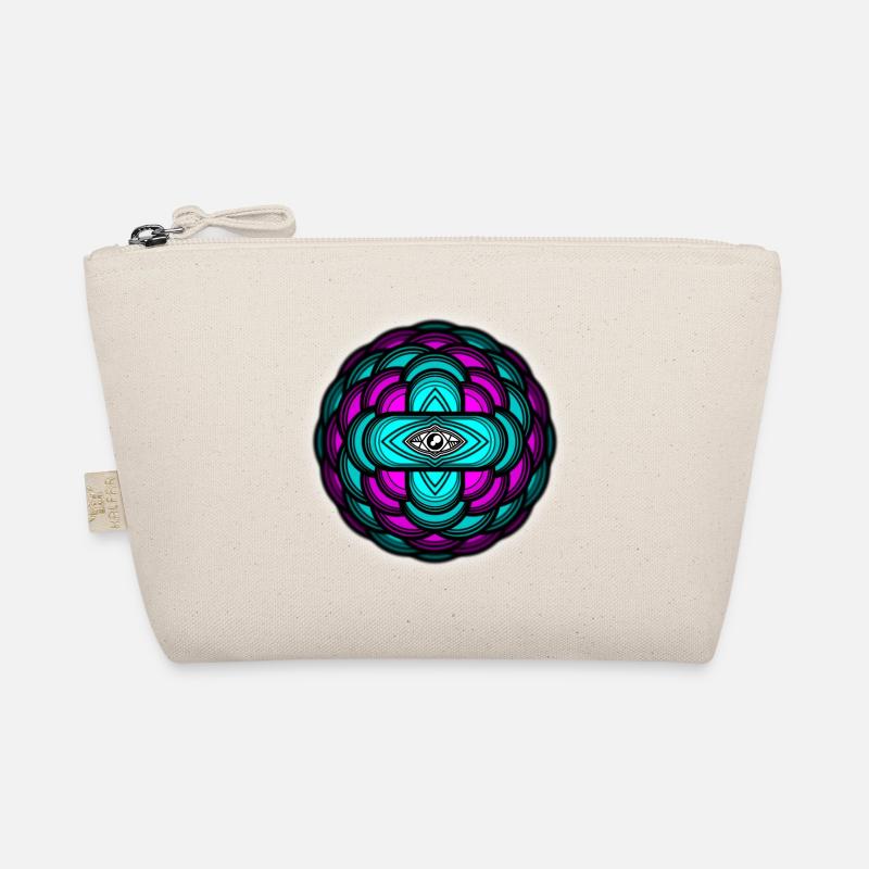 3D Mandala Neon Eye - Organic Pouch - nature