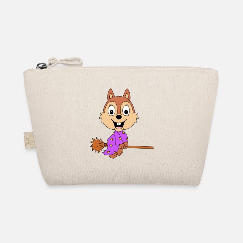 EICHHÖRNCHEN - HEXE - HEXENBESEN - TIER Bio-Täschchen