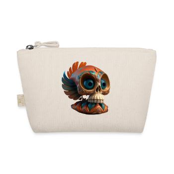 Coatl Skull | Skull | Dias de los Muertos - Organic Pouch - nature - Front