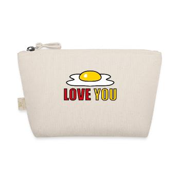EI LOVE YOU - SPIEGELEI - ESSEN - LIEBE - OSTERN - Bio-Täschchen - Natur - Vorne