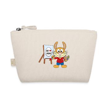 OSTERHASE - MALER - KÜNSTLER - EI LOVE YOU - Bio-Täschchen - Natur - Vorne