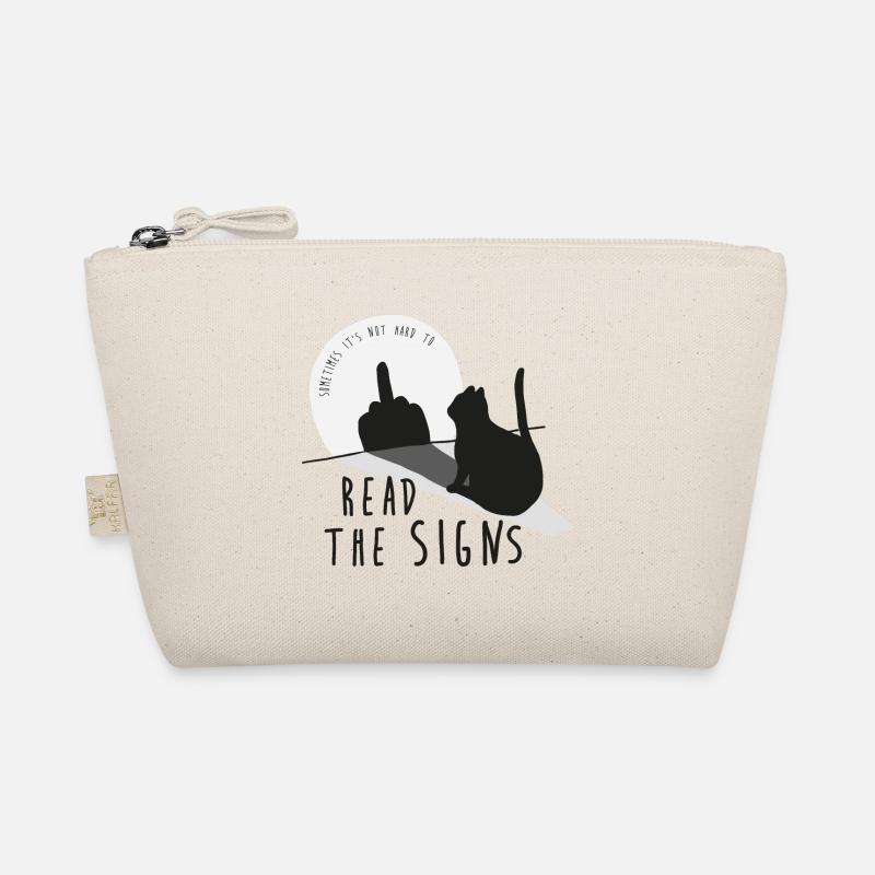 Read the signs. Cat, middle finger, shadow Organic Pouch