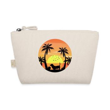 Basset Hound Owner Beach Sunset Palm Trees - Organic Pouch - nature - Front