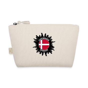 Copenhagen Skyline Denmark Flag Travel Souvenir - Organic Pouch - nature - Front