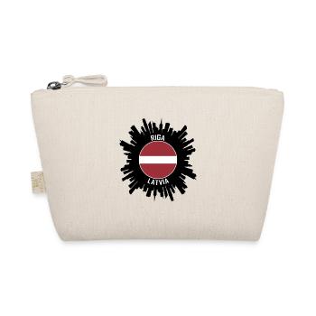Riga Skyline Latvia Flag Travel Souvenir - Organic Pouch - nature - Front