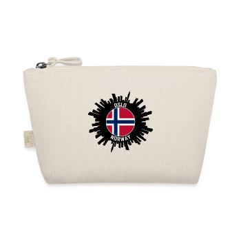 Oslo Skyline Norway Flag Travel Souvenir - Organic Pouch - nature - Front