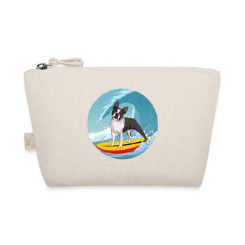 Boston terrier Owner Dog Surfing Sea Waves - Organic Pouch - nature - Front