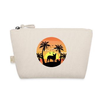 Boston terrier Owner Beach Sunset Palm Trees - Organic Pouch - nature - Front
