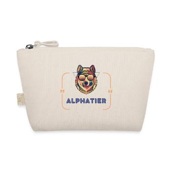 ALPHATIER Wolf Text bunt - Bio-Täschchen - Natur - Vorne