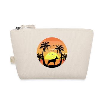 Dobermann Owner Dog Surfing Palm Trees Beach - Organic Pouch - nature - Front