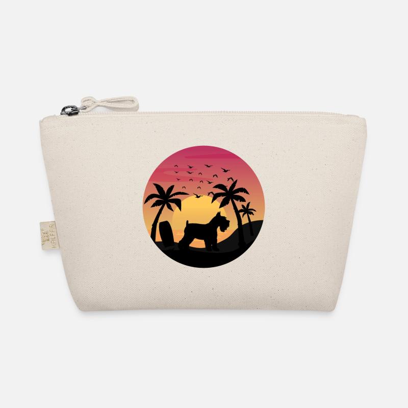 Schnauzer miniature Dog Surfing Beach Coucher de soleil Trousse biologique