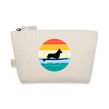 Cardigan Welsh Corgi Dog Surfing Sea Vintage retro - Organic Pouch - nature - Front
