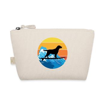 Labrador Retriever Hund Surfen Vintage Retro Meer - Bio-Täschchen - Natur - Vorne