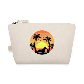 Cardigan Welsh Corgi Dog Surfing Beach Palm Trees - Organic Pouch - nature - Front