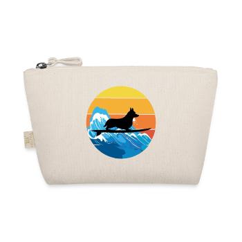 Cardigan Welsh Corgi Dog Surfing Vintage Retro - Organic Pouch - nature - Front