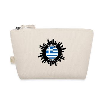 Piraeus Skyline Greece Flag Travel Souvenir - Organic Pouch - nature - Front