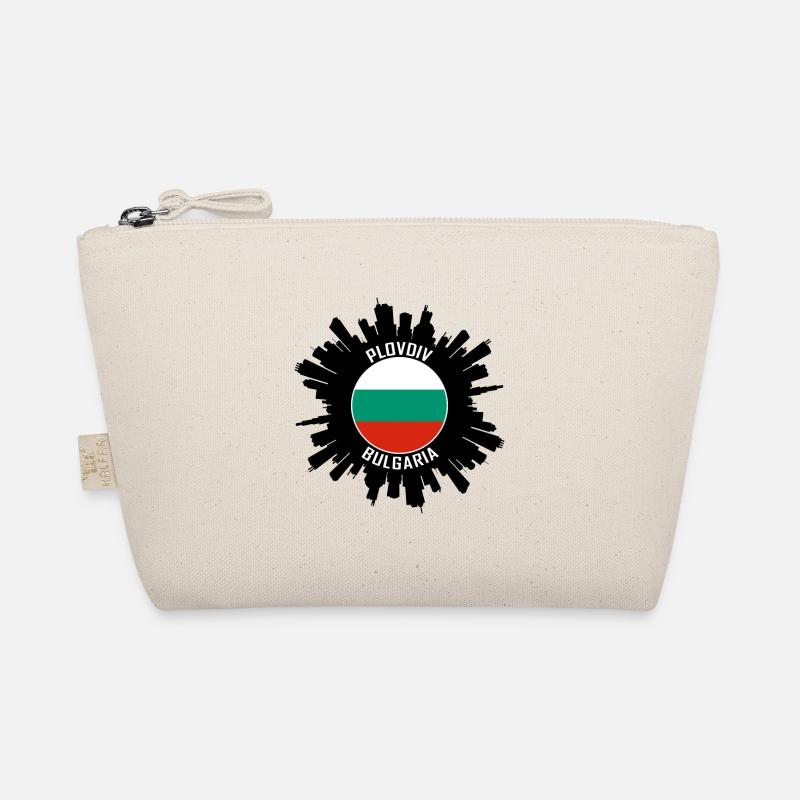 Plovdiv Skyline Bulgaria Flag Travel Souvenir Organic Pouch