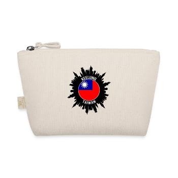 Keelung Skyline Taiwan Flag Travel Souvenir - Organic Pouch - nature - Front