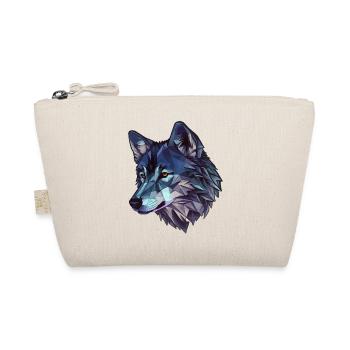 Stilisierter, geometrischer Wolf - Bio-Täschchen - Natur - Vorne