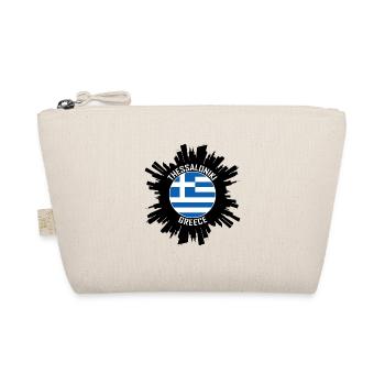 Thessaloniki Skyline Griechenland Flagge Reise Souvenir - Bio-Täschchen - Natur - Vorne