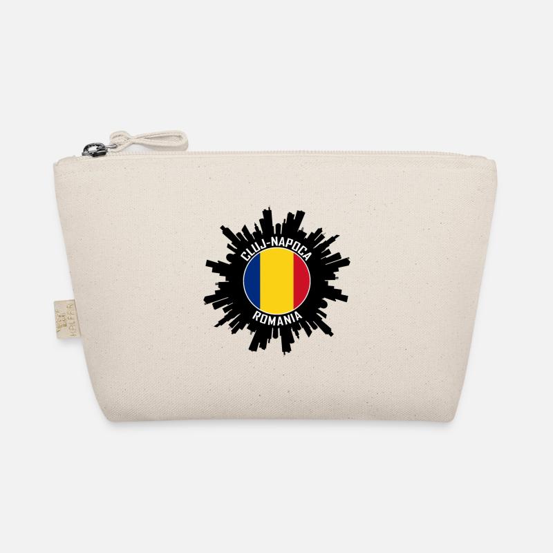 Souvenir de voyage avec le drapeau du drapeau de la Roumanie à la Skyline de Cluj-Napoca Trousse biologique
