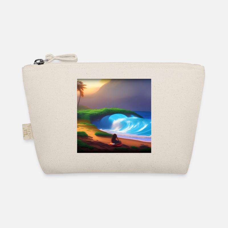 Epic wave on the beach - Organic Pouch - nature