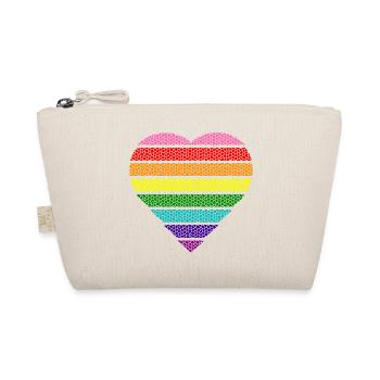 Buntes Regenbogen Herz retro gay pride lgbtq csd - Bio-Täschchen - Natur - Vorne