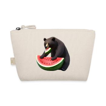Bär mit Wassermelone - Bio-Täschchen - Natur - Vorne