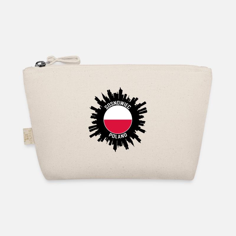 Sosnowiec Skyline Polen Flagge Reise-Souvenir Bio-Täschchen