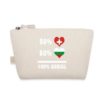 Bulgarien und Schweiz 100% Genial Flagge - Bio-Täschchen - Natur - Vorne