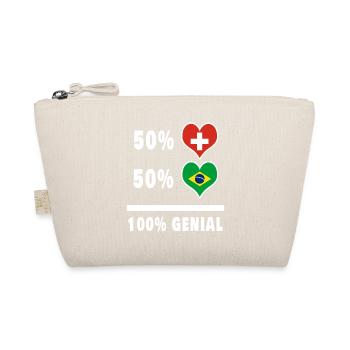 Brasilien und Schweiz 100% Genial Flagge - Bio-Täschchen - Natur - Vorne