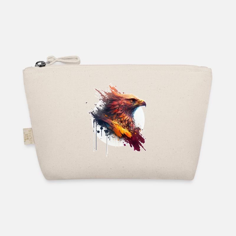 Red eagle with yellow eyes and white circle Organic Pouch