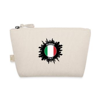 Perugia Skyline Italien Flagge Reise-Souvenir - Bio-Täschchen - Natur - Vorne