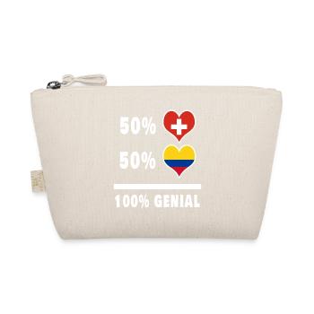 Colombia and Switzerland 100% Genial Flag - Organic Pouch - nature - Front
