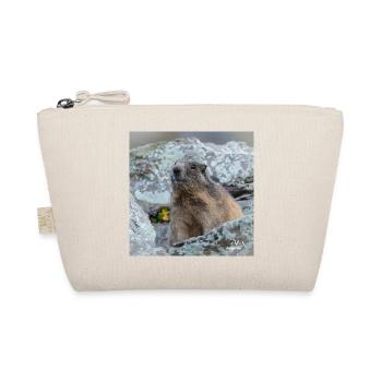 Murmeltier Porträt 6 - Alpen Deko und Geschenkidee - Bio-Täschchen - Natur - Vorne