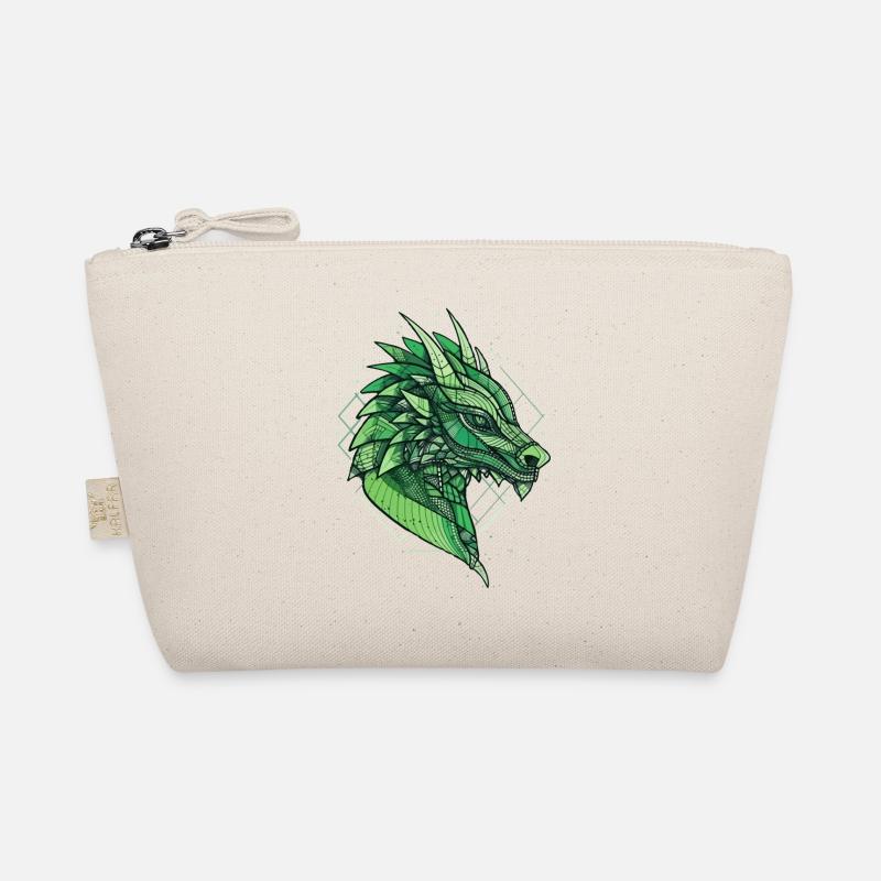 Stilisierter, geometrischer Drache Bio-Täschchen