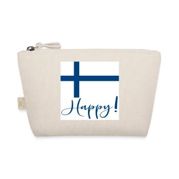 FINLAND FLAG - HAPPY SIGN - Bio-Täschchen - Natur - Vorne