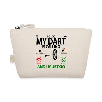 Darts Sayings Funny Funny Humor is Calling - Organic Pouch - nature - Front