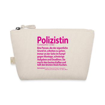 Polizistin Abschied Abschiedsgeschenk für Kollegin - Bio-Täschchen - Natur - Vorne