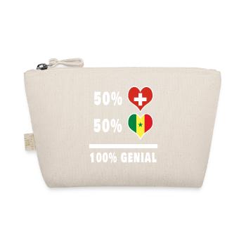 Senegal und Schweiz 100% Genial Flagge - Bio-Täschchen - Natur - Vorne