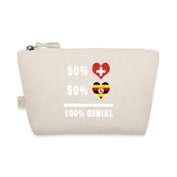 Uganda und Schweiz 100% Genial Flagge - Bio-Täschchen - Natur - Vorne