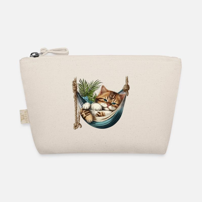 Katze in einer Hängematte - Bio-Täschchen - Natur