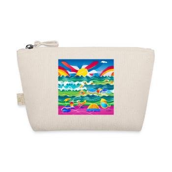 children having a good time at sea side - Organic Pouch - nature - Front