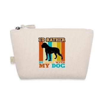American Bulldog Dog Lover Silhouette Retro Sunset - Organic Pouch - nature - Front