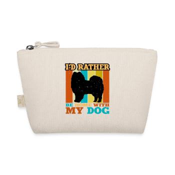 American Eskimo Dog Love Silhouette Vintage Sunset - Organic Pouch - nature - Front