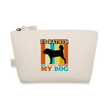 Armenische Gampr Hundeliebhaber Silhouette Vintage Sonnenuntergang - Bio-Täschchen - Natur - Vorne