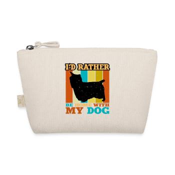 Australian Silky Terrier Dog Silhouette Retro Sun - Organic Pouch - nature - Front
