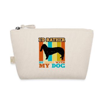 Basset Bleu De Gascogne Dog Silhouette Retro Sun - Organic Pouch - nature - Front